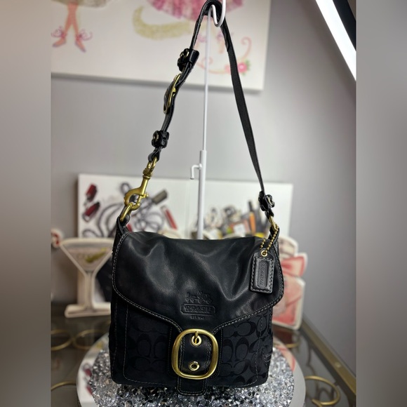 Coach Handbags - Coach 2007 Bleecker Signature Canvas Leather Flap Shoulder Bag EUC